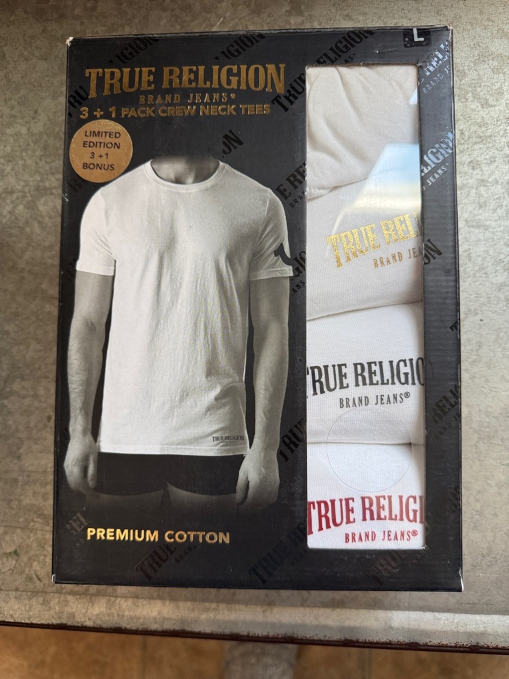 True Religion White Short Sleeve Crew Neck T-Shirt Pack